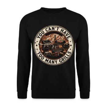 Barbecue Humour Papa Grillades Été Cadeau - Sweat-shirt Unisexe - noir - Devant - Alina (178cm) & Michal (187cm)