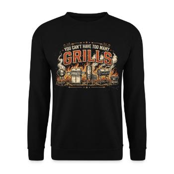 Barbecue Humour Papa Grillades Été Cadeau - Sweat-shirt Unisexe - noir - Devant - Alina (178cm) & Michal (187cm)