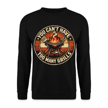 Barbecue Humour Papa Grillades Été Cadeau - Sweat-shirt Unisexe - noir - Devant - Alina (178cm) & Michal (187cm)