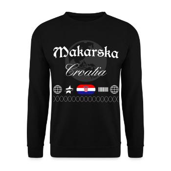 Makarska Kroatien Streetwear Reise Souvenir - Unisex Pullover - Schwarz - Vorne - Alina (178cm) & Michal (187cm)
