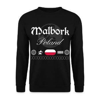 Malbork Polen Streetwear Reise Souvenir - Unisex Pullover - Schwarz - Vorne - Alina (178cm) & Michal (187cm)
