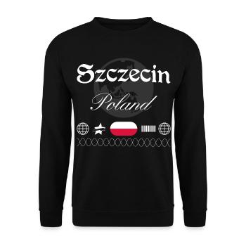 Souvenir de voyage streetwear de Szczecin, Pologne - Sweat-shirt Unisexe - noir - Devant - Alina (178cm) & Michal (187cm)