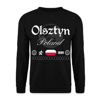 Olsztyn Poland Streetwear Travel Souvenir - Unisex Sweatshirt - black - Front - Alina (178cm) & Michal (187cm)