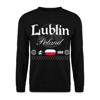 Souvenir de voyage streetwear Lublin, Pologne - Sweat-shirt Unisexe - noir - Devant - Alina (178cm) & Michal (187cm)