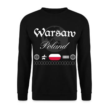 Warsaw Poland Streetwear Travel Souvenir - Unisex Sweatshirt - black - Front - Alina (178cm) & Michal (187cm)