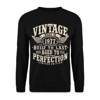 Vintage 1977 Vintage Cadeau d’anniversaire rétro - Sweat-shirt Unisexe - noir - Devant - Alina (178cm) & Michal (187cm)