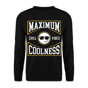 Maximum Coolness Happy Face - Unisex Pullover - Schwarz - Vorne - Alina (178cm) & Michal (187cm)