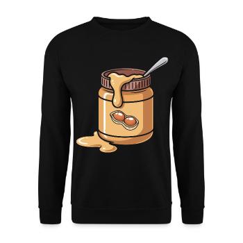 Look Partner Beurre de Cacahuète & Confiture Design - Sweat-shirt Unisexe - noir - Devant - Alina (178cm) & Michal (187cm)