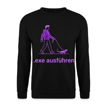 .exe ausführen ADMIN Lila - Unisex Pullover - Schwarz - Vorne - Alina (178cm) & Michal (187cm)