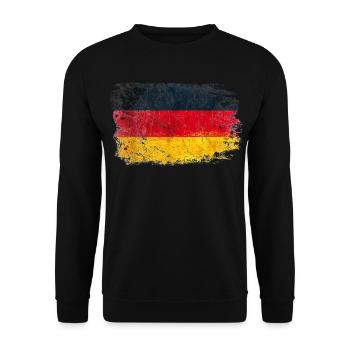 Grunge German Flag - Unisex Sweatshirt - black - Front - Alina (178cm) & Michal (187cm)