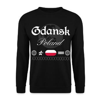 Gdansk Poland Streetwear Travel Souvenir - Unisex Sweatshirt - black - Front - Alina (178cm) & Michal (187cm)