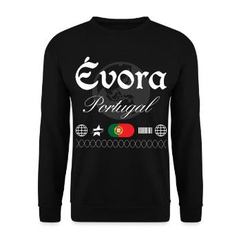 Évora Portugal Streetwear Reise Souvenir - Unisex Pullover - Schwarz - Vorne - Alina (178cm) & Michal (187cm)