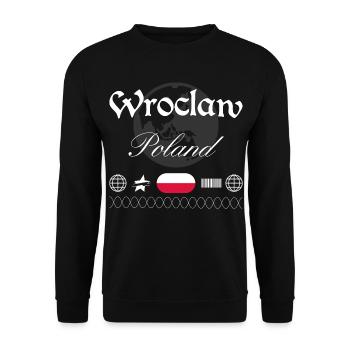 Warsaw Poland Streetwear Travel Souvenir - Unisex Sweatshirt - black - Front - Alina (178cm) & Michal (187cm)