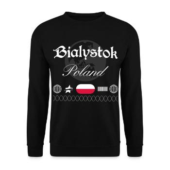 Białystok Polen Streetwear Reise Souvenir - Unisex Pullover - Schwarz - Vorne - Alina (178cm) & Michal (187cm)