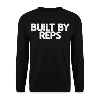 Built By Reps Lustiger Spruch - Unisex Sweatshirt - black - Front - Alina (178cm) & Michal (187cm)