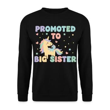 Gender Reveal Baby Shower Big Sister Mom Dad - Unisex Sweatshirt - black - Front - Alina (178cm) & Michal (187cm)