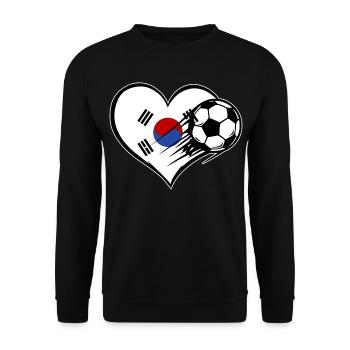 Football drapeau sud-coréen avec cœur - Sweat-shirt Unisexe - noir - Devant - Alina (178cm) & Michal (187cm)