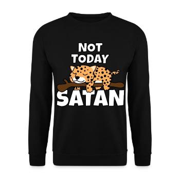 Fauler Leopard Not Today Satan Faulpelz Afrika - Unisex Pullover - Schwarz - Vorne - Alina (178cm) & Michal (187cm)