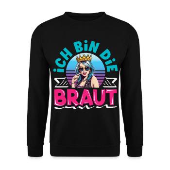Ich Bin Die Braut Jga Krone Rock Brautparty - Unisex Pullover - Schwarz - Vorne - Alina (178cm) & Michal (187cm)