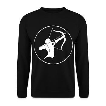 Signe astrologique du sagittaire (blanc) - Sweat-shirt Unisexe - noir - Devant - Alina (178cm) & Michal (187cm)