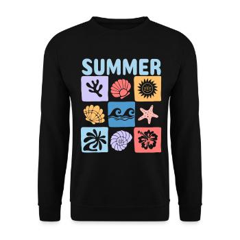 Summer – Maritime sea world full of holiday flair - Unisex Sweatshirt - black - Front - Alina (178cm) & Michal (187cm)
