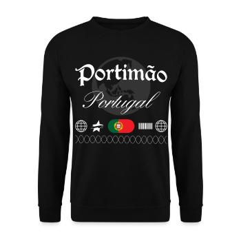 Portimão Portugal Streetwear Reise Souvenir - Unisex Pullover - Schwarz - Vorne - Alina (178cm) & Michal (187cm)
