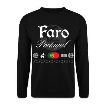 Faro Portugal Streetwear Reise Souvenir - Unisex Pullover - Schwarz - Vorne - Alina (178cm) & Michal (187cm)
