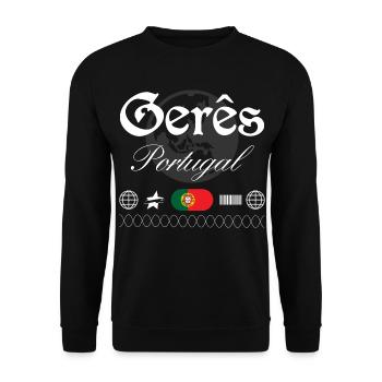Gerês Portugal Streetwear Reise Souvenir - Unisex Pullover - Schwarz - Vorne - Alina (178cm) & Michal (187cm)