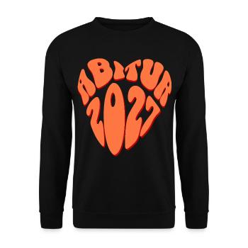 Abitur 2027 Herz - Unisex Pullover - Schwarz - Vorne - Alina (178cm) & Michal (187cm)