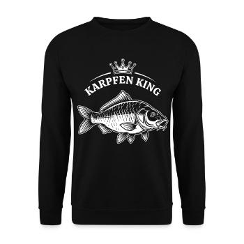 Karpfen König - Unisex Pullover - Schwarz - Vorne - Alina (178cm) & Michal (187cm)