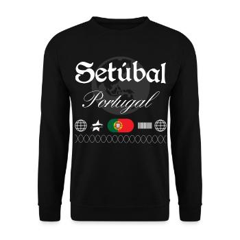 Setúbal Portugal Streetwear Reise Souvenir - Unisex Pullover - Schwarz - Vorne - Alina (178cm) & Michal (187cm)