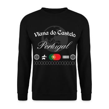 Viana do Castelo Portugal Streetwear Souvenir - Unisex Pullover - Schwarz - Vorne - Alina (178cm) & Michal (187cm)