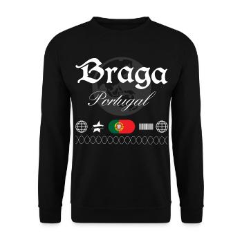 Braga Portugal Streetwear Reise Souvenir - Unisex Pullover - Schwarz - Vorne - Alina (178cm) & Michal (187cm)