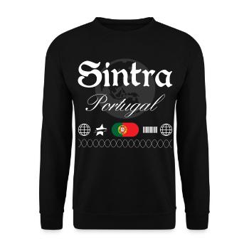 Sintra Portugal Streetwear Reise Souvenir - Unisex Pullover - Schwarz - Vorne - Alina (178cm) & Michal (187cm)