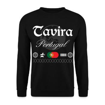 Tavira Portugal Streetwear Reise Souvenir - Unisex Pullover - Schwarz - Vorne - Alina (178cm) & Michal (187cm)