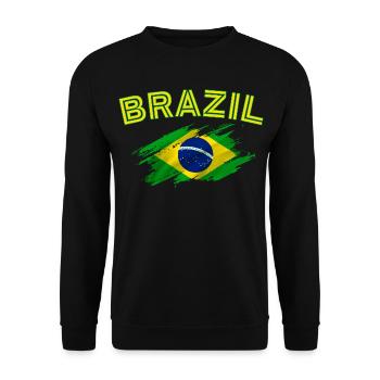 Brasil Flag Brazil Kids Womens Mens Retro Brazil - Sweat-shirt Unisexe - noir - Devant - Alina (178cm) & Michal (187cm)