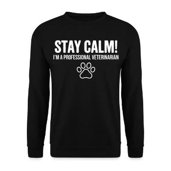 Stay calm veterinarian - Unisex Pullover - Schwarz - Vorne - Alina (178cm) & Michal (187cm)