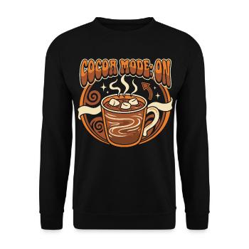 Kakao Heiße Schokolade Marshmallows Retro - Unisex Pullover - Schwarz - Vorne - Alina (178cm) & Michal (187cm)