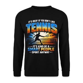 Humor Tennis Smart Sport | D Player Gift - Unisex Sweatshirt - black - Front - Alina (178cm) & Michal (187cm)