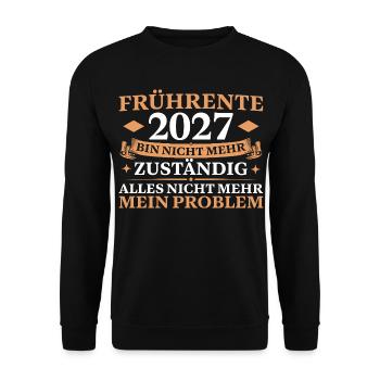 Frührente 2027 Nicht mehr zuständig Altersteilzeit - Unisex Pullover - Schwarz - Vorne - Alina (178cm) & Michal (187cm)