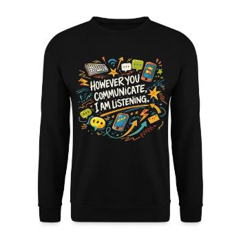 Kommunikations-Zuhörer-Psychologe Prof. Gift - Unisex Pullover - Schwarz - Vorne - Alina (178cm) & Michal (187cm)