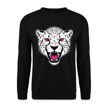 Gepard Leopard Mascot Logo Sport Gaming - Unisex Sweatshirt - black - Front - Alina (178cm) & Michal (187cm)