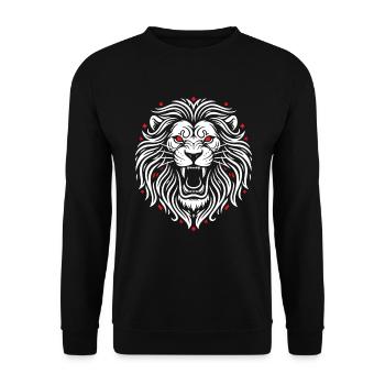 Roaring Lion Tribal Maskottchen Logo Sportspiel - Unisex Pullover - Schwarz - Vorne - Alina (178cm) & Michal (187cm)