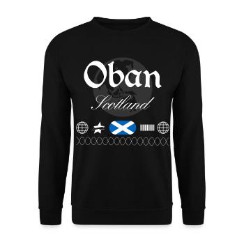 Oban Scotland Streetwear Travel Souvenir - Unisex Sweatshirt - black - Front - Alina (178cm) & Michal (187cm)