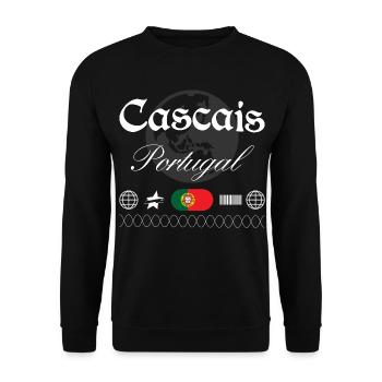 Cascais Portugal Streetwear Reise Souvenir - Unisex Pullover - Schwarz - Vorne - Alina (178cm) & Michal (187cm)
