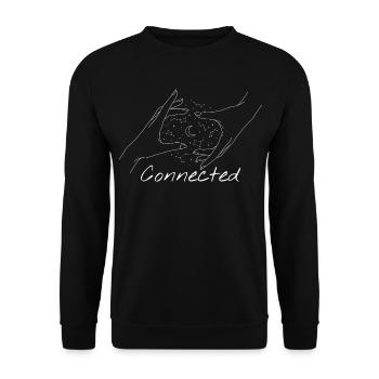 Connected Kosmische Hände Sterne - Unisex Pullover - Schwarz - Vorne - Alina (178cm) & Michal (187cm)