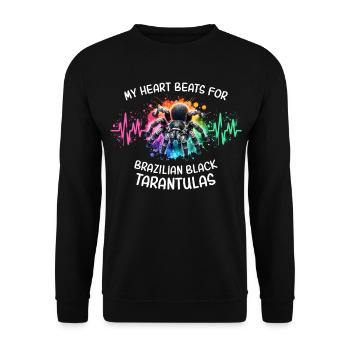 Ligne Cœur de la Tarentule Noire - Sweat-shirt Unisexe - noir - Devant - Alina (178cm) & Michal (187cm)