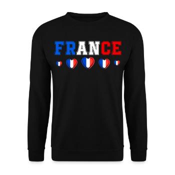 Drapeau France Cadeau Homme Femme France Cadeau - Sweat-shirt Unisexe - noir - Devant - Alina (178cm) & Michal (187cm)