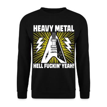 Heavy Metal, verdammt ja! - Unisex Pullover - Schwarz - Vorne - Alina (178cm) & Michal (187cm)
