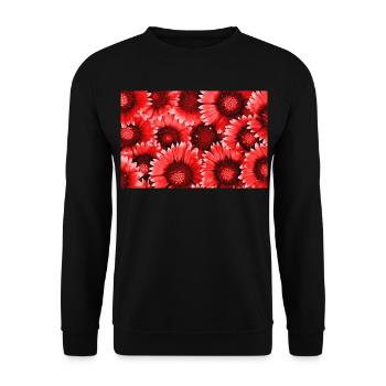 Red Blossoms Pattern - Unisex Sweatshirt - black - Front - Alina (178cm) & Michal (187cm)
